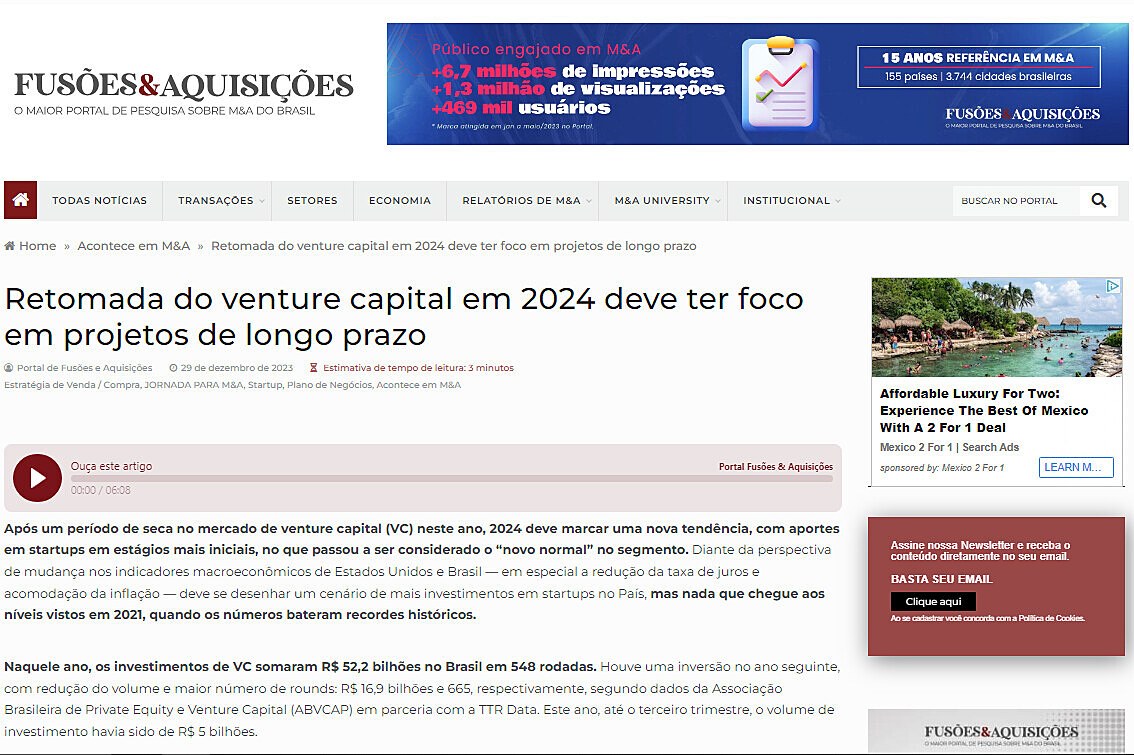Retomada do venture capital em 2024 deve ter foco em projetos de longo prazo